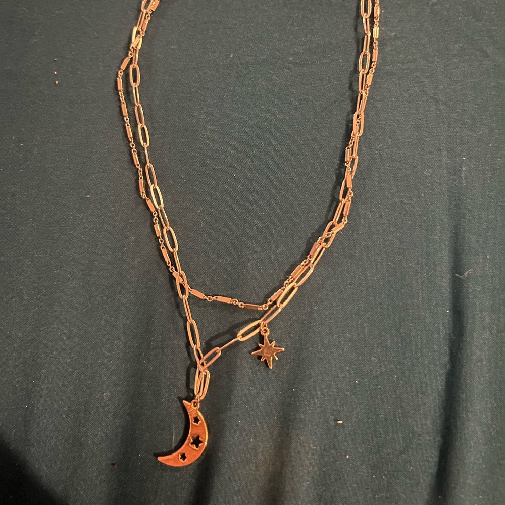 Moon and star necklace
